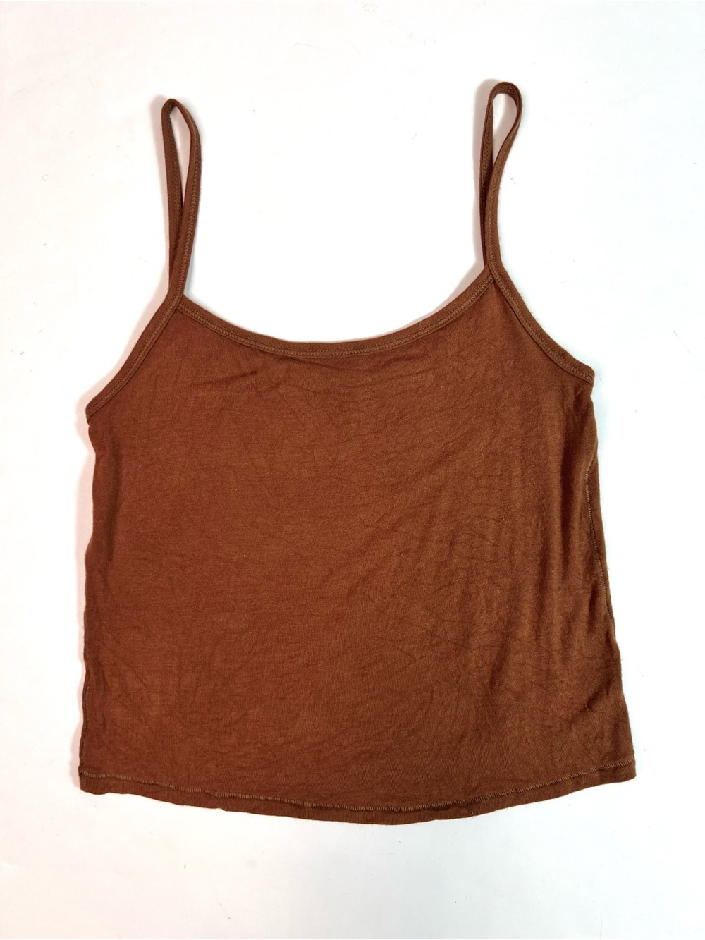 Skims Sleep Tank Top Soft Cropped Camisole Brown Size Large